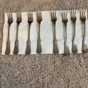Set Of 8 Vintage Oxford‎ Hall Stainless Japan Appetizer/Cocktail Forks